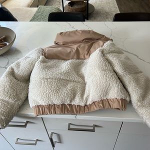 Abercrombie faux fur coat wore a few times brand new basically